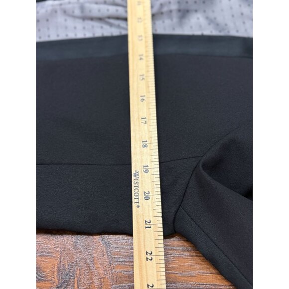Mango Black Blazer Womens XL Jacket Open Front Elegant Workwear Satin Lapel trim - Picture 13 of 14